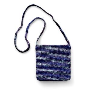 Handcrafted Purple Knit Crossbody Bag
